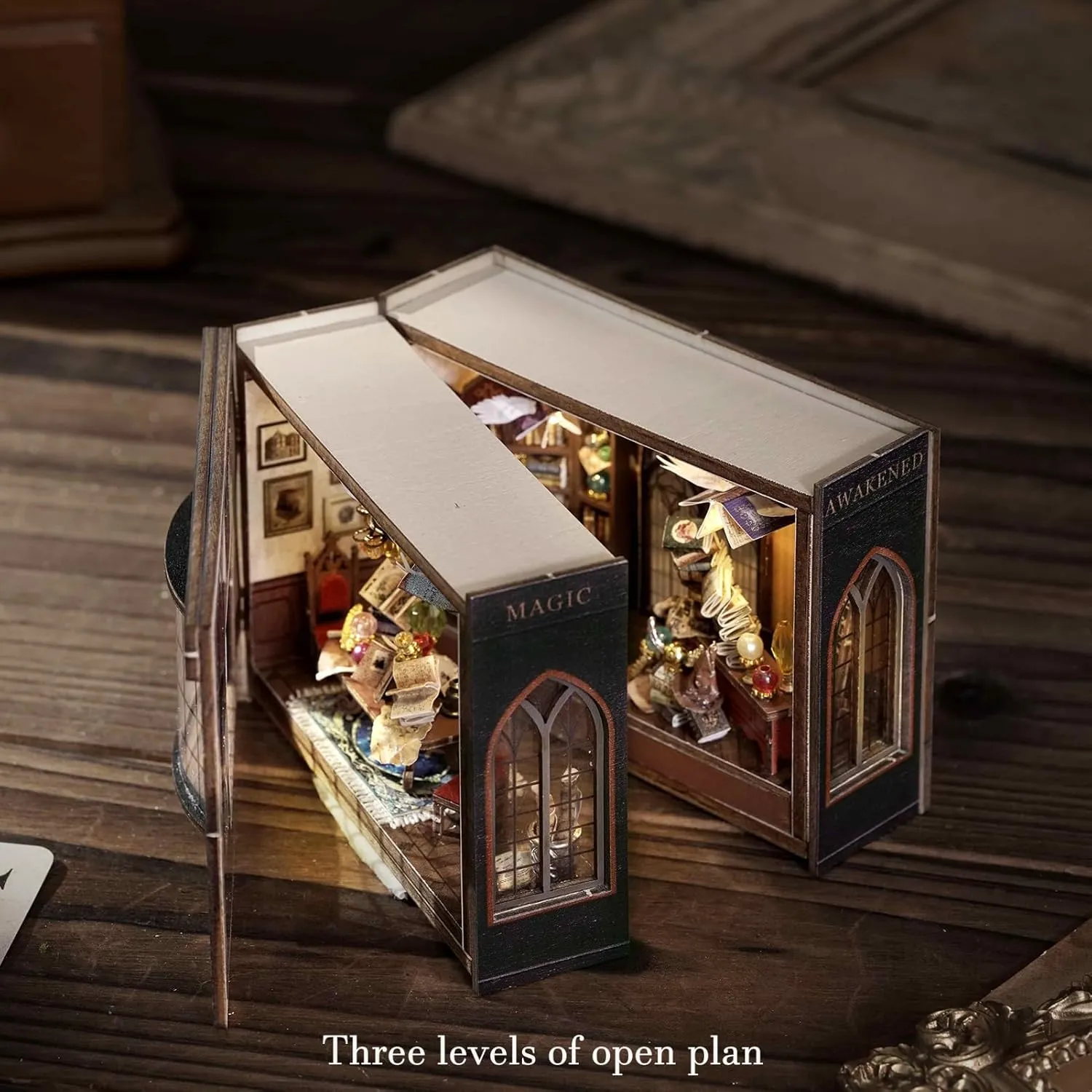 Spilay DIY Miniature Dollhouse Kit with Wooden Furniture, and LED DIY Dollhouse Kit, Handmade Crafts, Birthday, Christmas and Valentine's Day Gifts Magic House Series (Magical Fate)