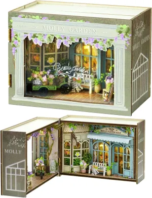 Spilay DIY Miniature Dollhouse Kit with Wooden Furniture, and LED DIY Dollhouse Kit, Handmade Crafts, Birthday, Christmas and Valentine's Day Gifts Magic House Series (Molly GAEDEN)