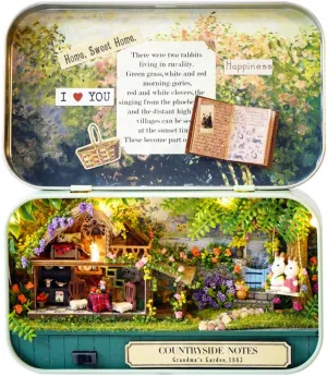 Spilay DIY Miniature Dollhouse Wooden Furniture Kit,Handmade Mini House Model,1:24 Scale Creative Doll House Toys for Lovers D31