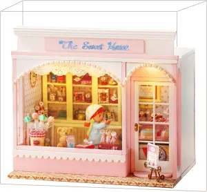 Spilay Dollhouse Miniature with Furniture,DIY Wooden Crafts Doll House Mini Handmade Kit with Dust Proof Cover and Music Movement,1:24 Scale Creative Room Idea Gift for Adult Friend Lover