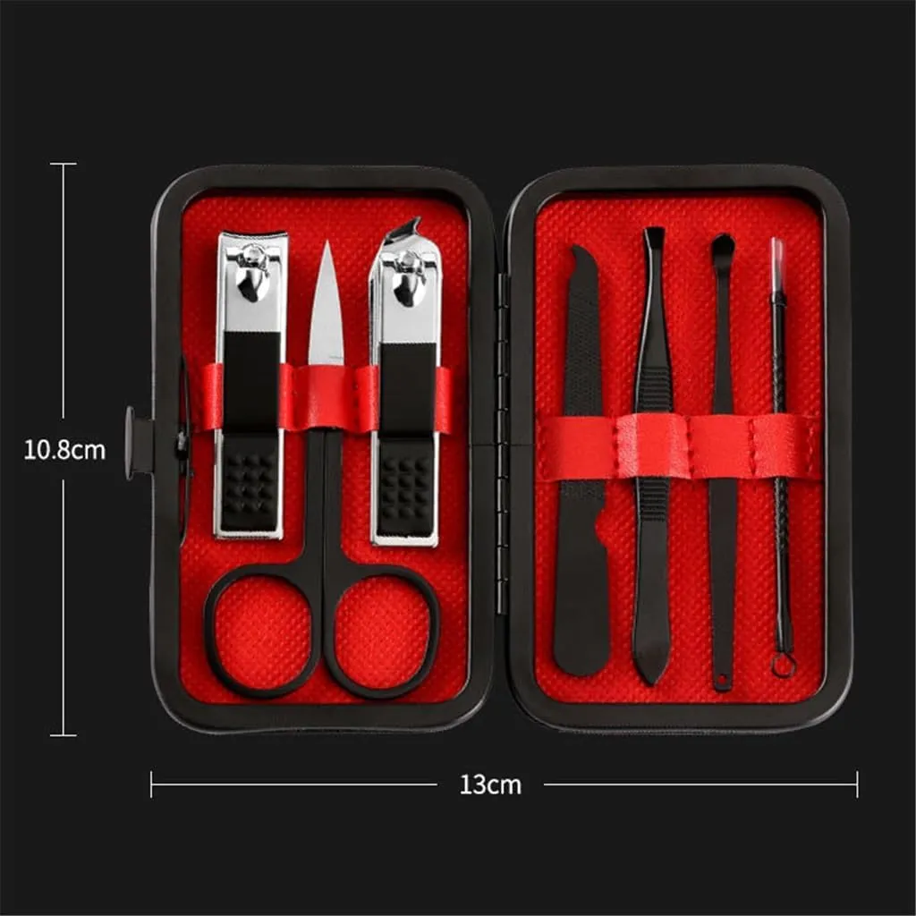 Stainless Steel Black Nail Clipper Set Nail Clippers Business 7 Piece Nail Clippers Manicure Tools