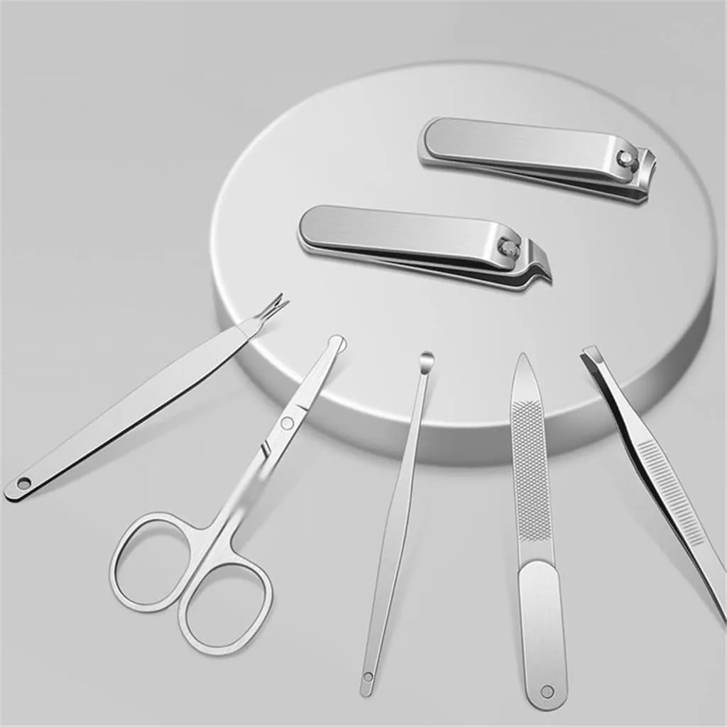 Stainless Steel Nail Clipper Set 7 Pieces Home Nail Scissors Nail Clippers Manicure Tools