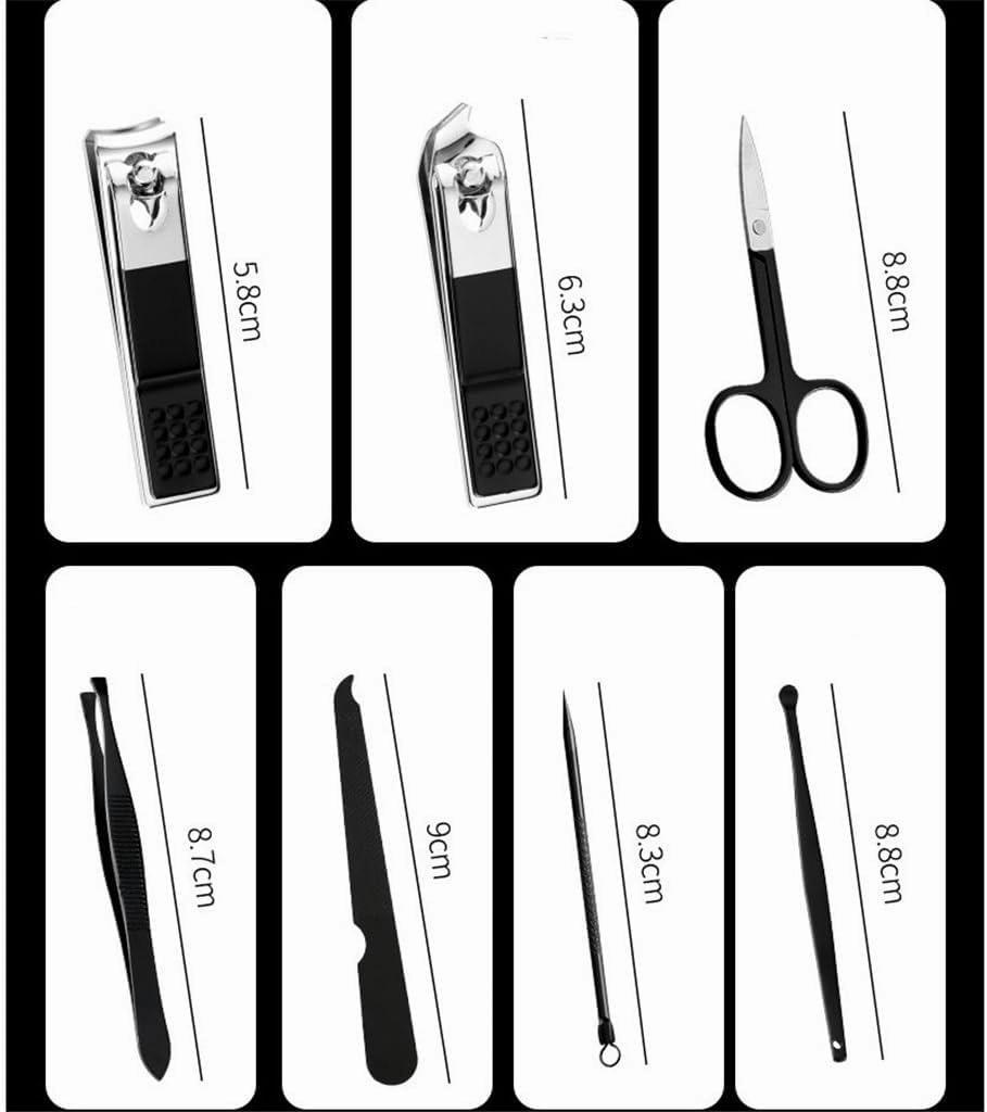 Stainless Steel Black Nail Clipper Set Nail Clippers Business 7 Piece Nail Clippers Manicure Tools