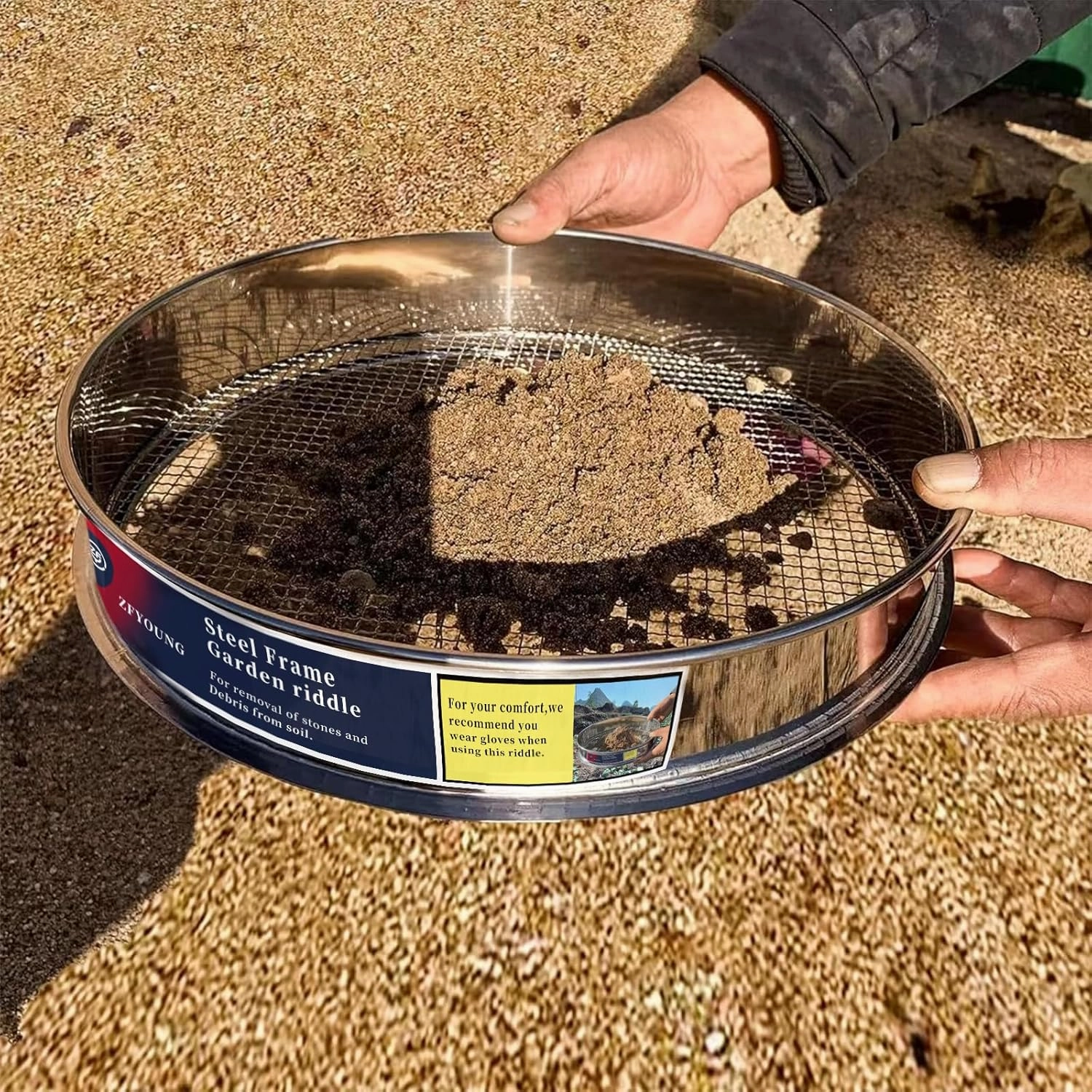 Stainless Steel Mesh Screen 304 1/4" Mesh Mesh -Soil Sifter for Large Gardens to Boost Your Gardening Productivity, Silver