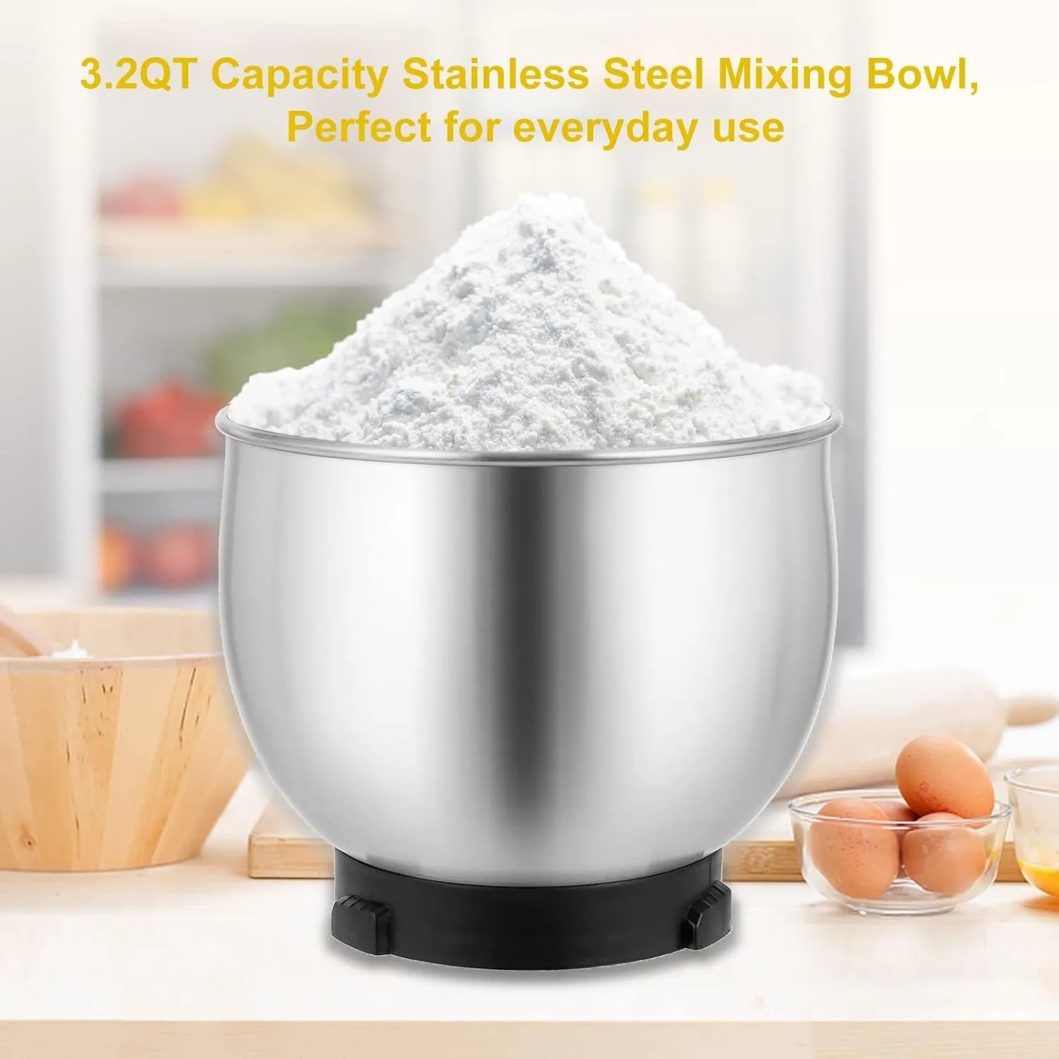 Stand Mixer, Kitchen in the box 3.2Qt Small Electric Food Mixer,6 Speeds Portable Lightweight Kitchen Mixer for Daily Use with Egg Whisk,Dough Hook,Flat Beater (Red) (Renewed)