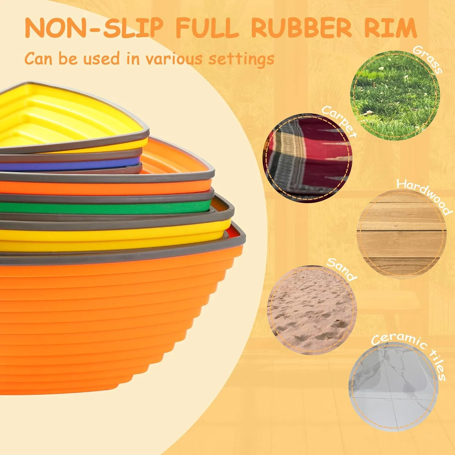 Stepping Stones for Kids Ages 3 and Up - Durable Stepping Stones Encourage Toddler Balance & Gross Motor Skills with Non-Slip Surface for Indoor Obstacle Courses Outdoor Toys Play