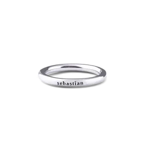 Sterling Silver Stamped Stackable Name Ring