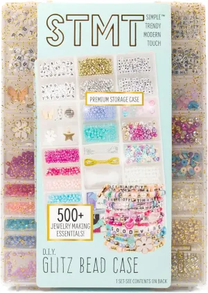 STMT D.I.Y. Glitz Bead Case, Includes Over 500 Jewelry Making Supplies, Including Cute Beads for Jewelry Making, Bracelet Charms, Storage Case, Friendship Bracelet Kit, Teen Girl Gifts