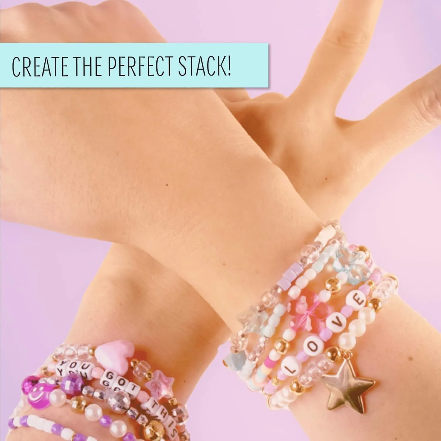 STMT D.I.Y. Glitz Bead Case, Includes Over 500 Jewelry Making Supplies, Including Cute Beads for Jewelry Making, Bracelet Charms, Storage Case, Friendship Bracelet Kit, Teen Girl Gifts
