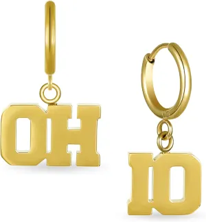 Stone Armory Earrings for Ohio State Buckeyes – 18K Gold Plated Stainless Steel Jewelry Designed for Sensitive Skin – A Gift for Ohio State University Fans, Women, and Graduates