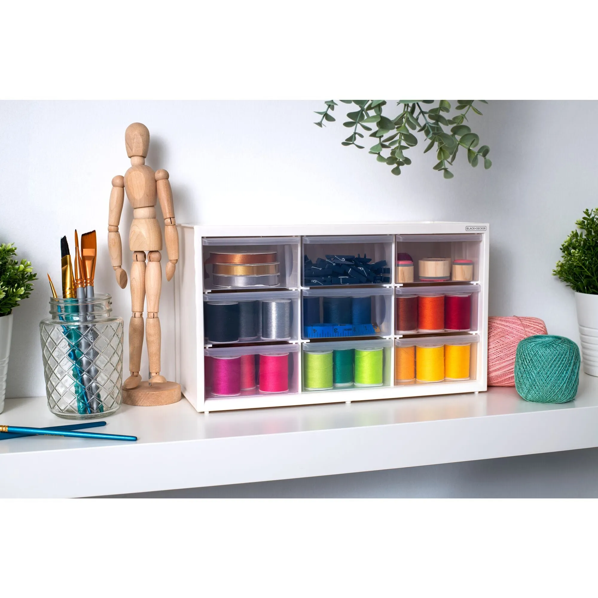 Storage Organizer, 9 Drawer Modular System, Easily Stackable