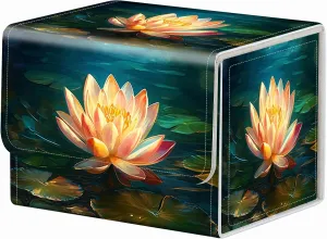 Strong Magnet MTG Demon Deck Box Playing Card Case Magic The Gathering Commander Deck Box Creative Pattern Trading Card Storage Box for Collectible Games,A Lotus Flower In The Water Butterfly
