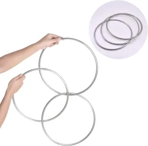 SUMAG 12" Chinese Linking Rings Set of 3 Metal Rings, Professional Stage Magic Trick, Classic Party Show Magic (3 Rings)