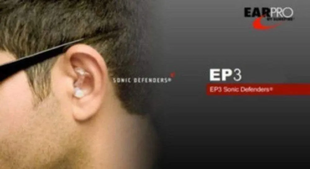 SureFire EP3 Sonic Defenders Filtered Earplugs, Double Flanged Design, Reusable