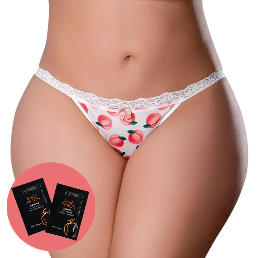 Sweet Treats Split-Back Crotchless Panty & Flavoured Lubricant - Curvy