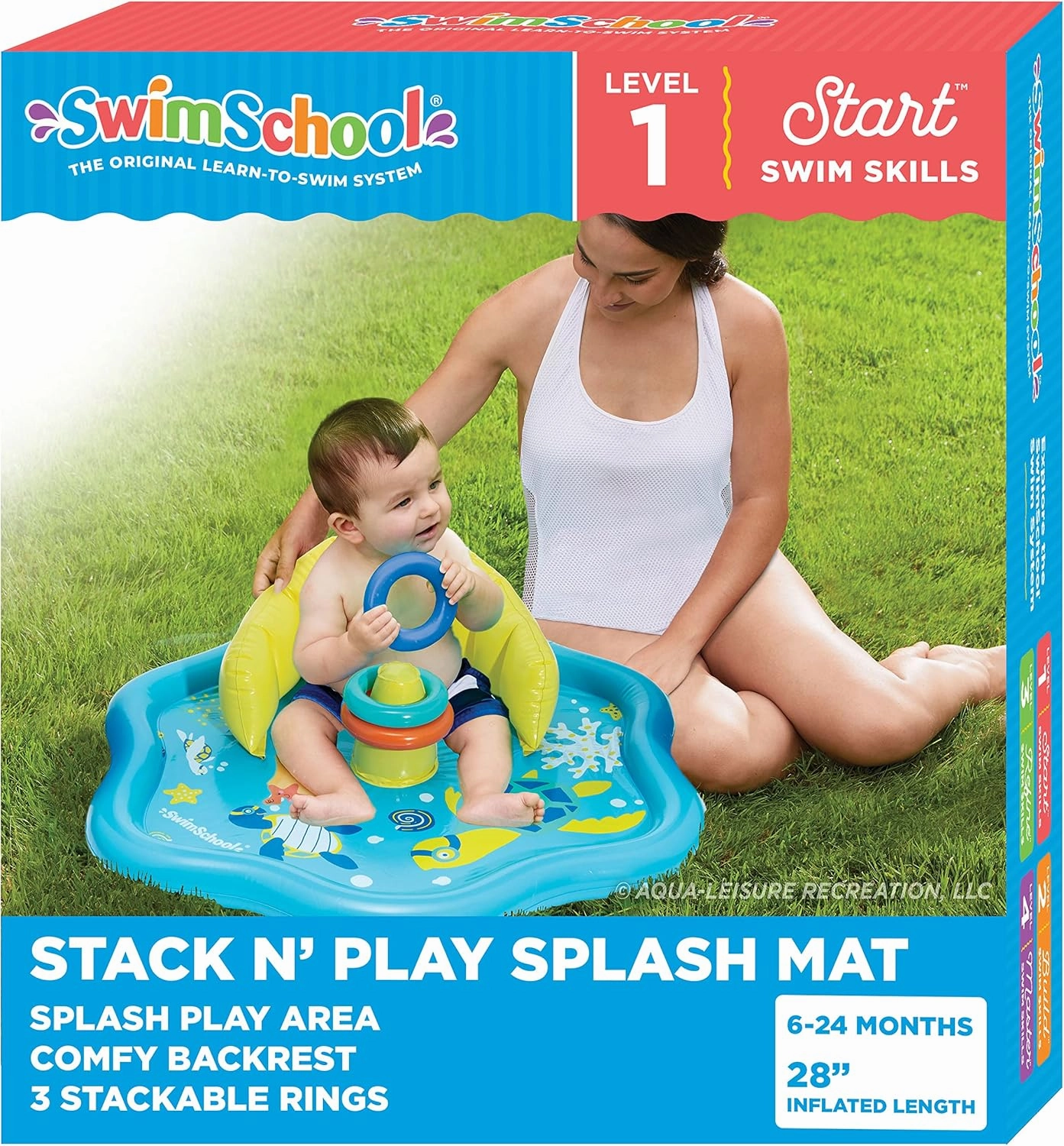 SwimSchool Infant Baby Pool Floats, Free Swimming, Super Buoyant – Ages 6-24 Months – Multiple Colors/Styles – Adjustable Canopies and Seats, Splash & Play Baby Floaties