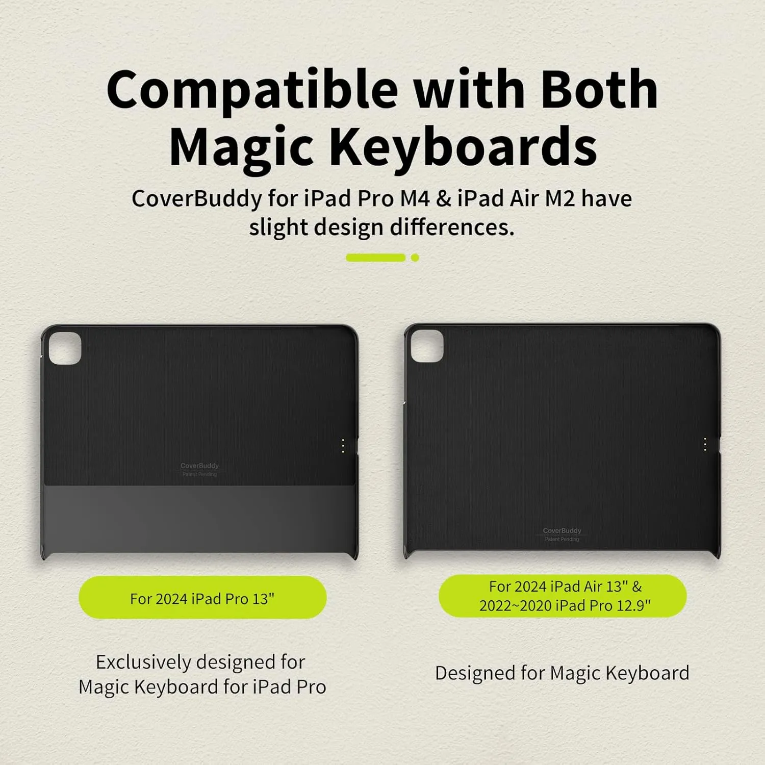SWITCHEASY CoverBuddy Lite for 2024 iPad Pro 13" - iPad Pro Case Compatible with Magic Keyboard for iPad Pro 13" (M4), for Those Who Don't Have Stylus Pencil - White (1.2)