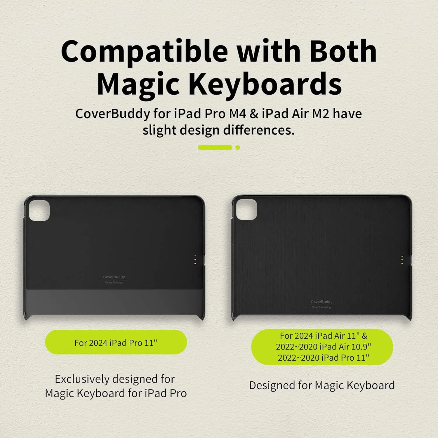 SwitchEasy CoverBuddy Lite for M2 iPad Air 11" (2024) - Case Compatible with Magic Keyboard, for People Who Don't Use Stylus Pencil - Black (1.2)
