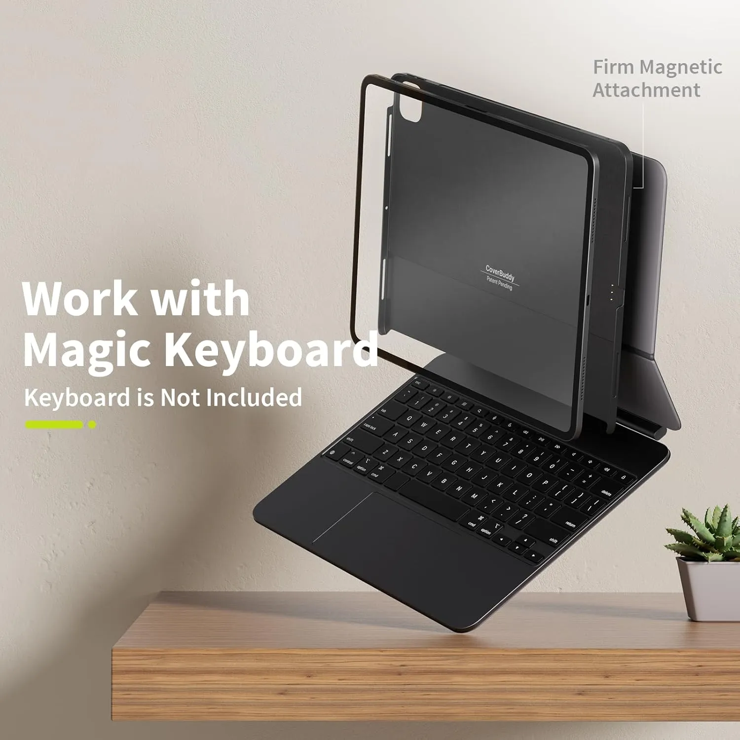 SwitchEasy CoverBuddy Lite for M2 iPad Air 11" (2024) - Case Compatible with Magic Keyboard, for People Who Don't Use Stylus Pencil - Black (1.2)