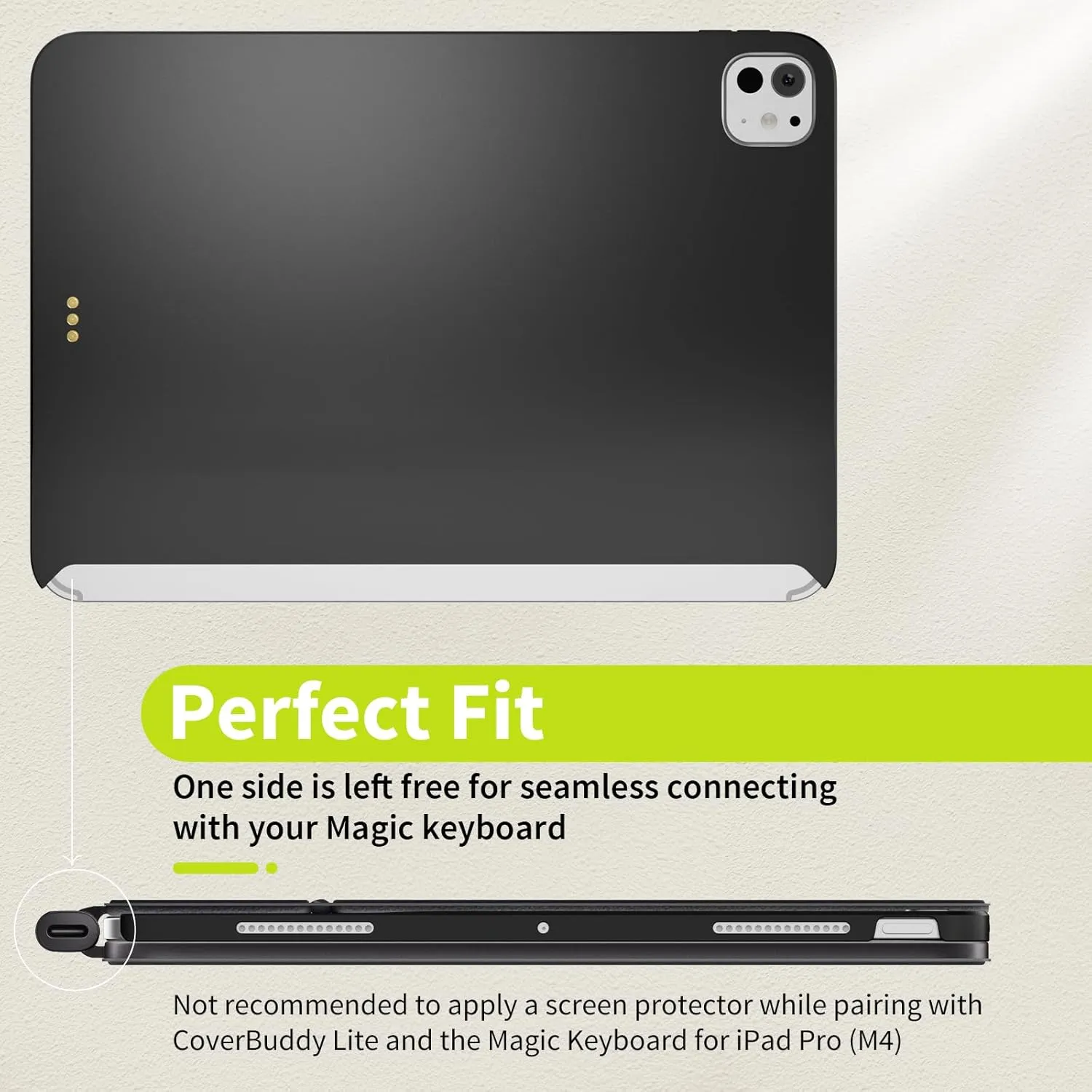 SwitchEasy CoverBuddy Lite for M2 iPad Air 11" (2024) - Case Compatible with Magic Keyboard, for People Who Don't Use Stylus Pencil - Black (1.2)