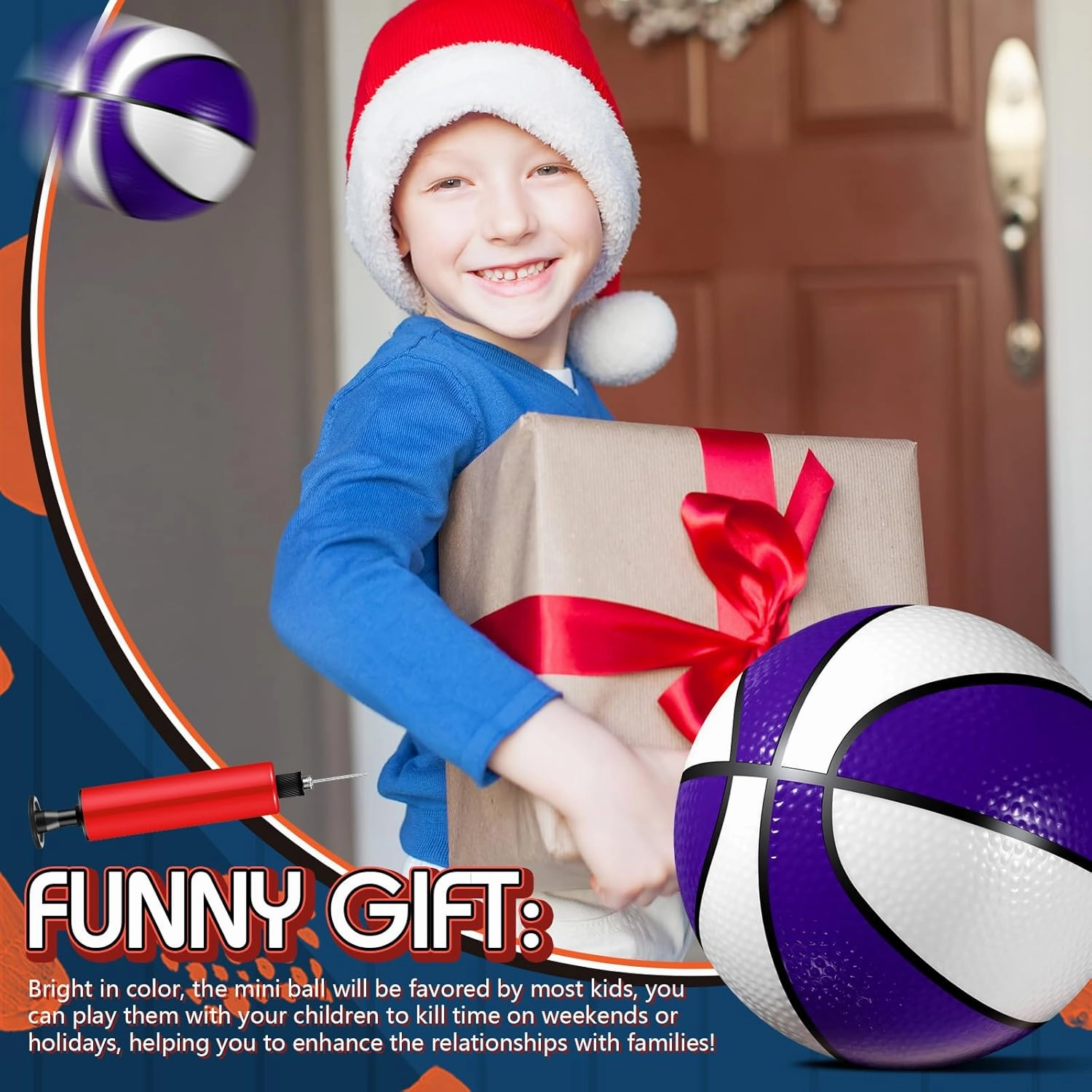 Syhood 12 Pcs Mini Small Basketballs Set with 2 Pumps, 7 x 7 Inches Small Plastic Basketball for Pool, Indoors, Outdoors Game Party Favors(Purple White)