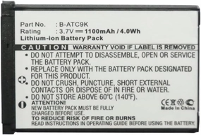 Synergy Digital Camera Battery, Compatible with Oregon Scientific ATC9k Action Camera Digital Camera, (Li-ion, 3.7V, 1100mAh) Ultra High Capacity, Replacement for Oregon Scientific B-ATC9K Battery