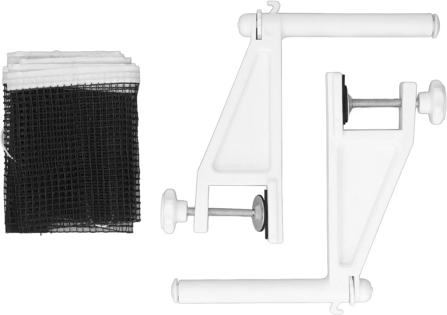 Table Tennis Net and Post Set, PingPong Net with Clamps, Folding Adjustable PingPong Net, Portable Table Tennis Mesh Net with Screw On Clamp, for Indoor Outdoor
