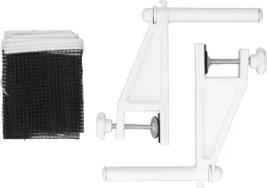 Table Tennis Net and Post Set, PingPong Net with Clamps, Folding Adjustable PingPong Net, Portable Table Tennis Mesh Net with Screw On Clamp, for Indoor Outdoor