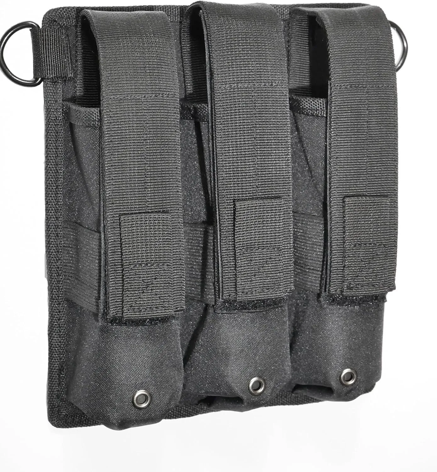 Tactical Hardwear UMP / MP5 SMG Triple Magazine Pouch - Black - Adjustable Anti-Release Flap for Secure Retention - Hook and Loop Attached - Tactical Gear and Accessories