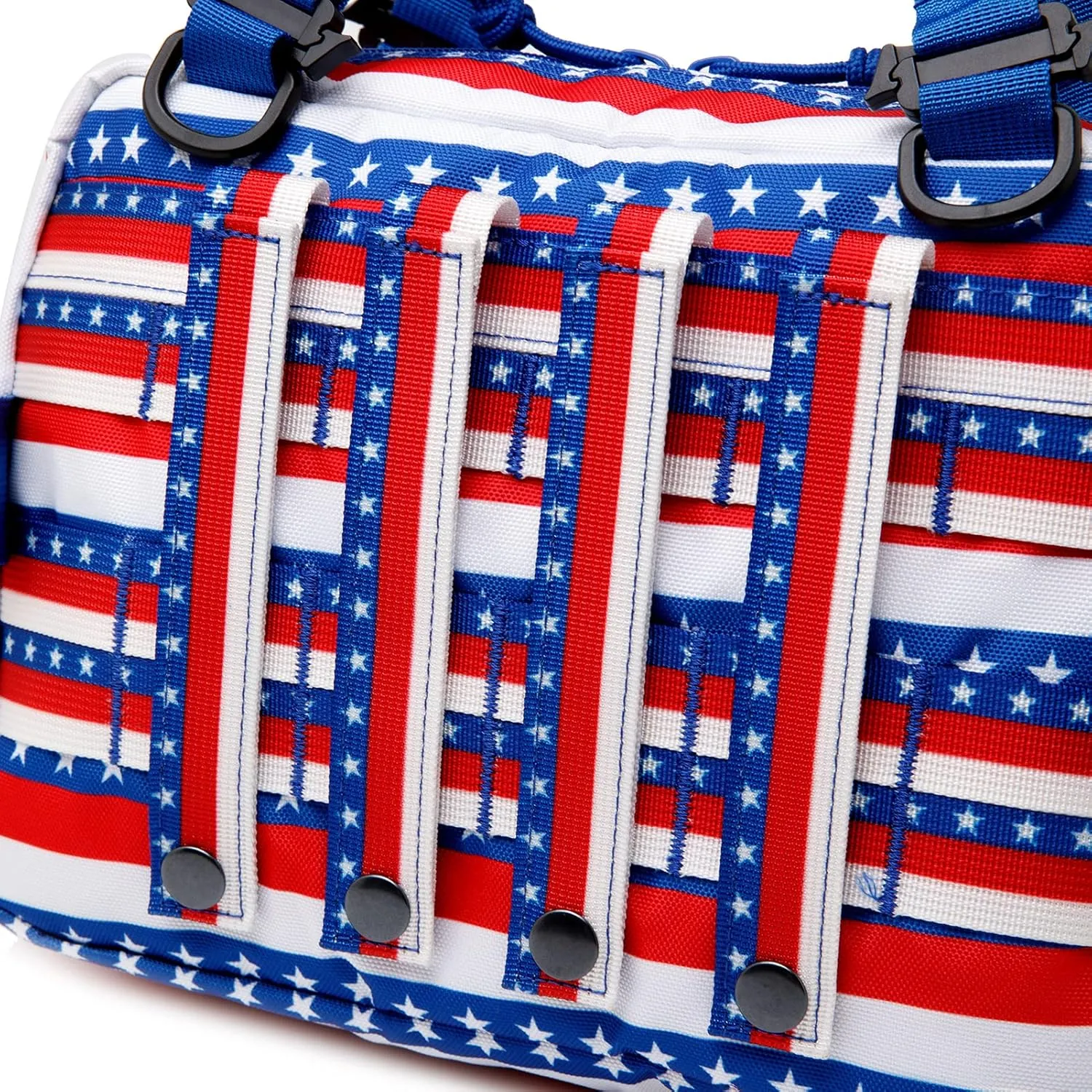 Tactical Molle Admin Pouch of Laser Cut Design,Medical EMT Organizer with Phone Pouch,EDC EMT Pack IFAK Tool Holder with US Patch (Large RedBlueStar-Without Accessories)