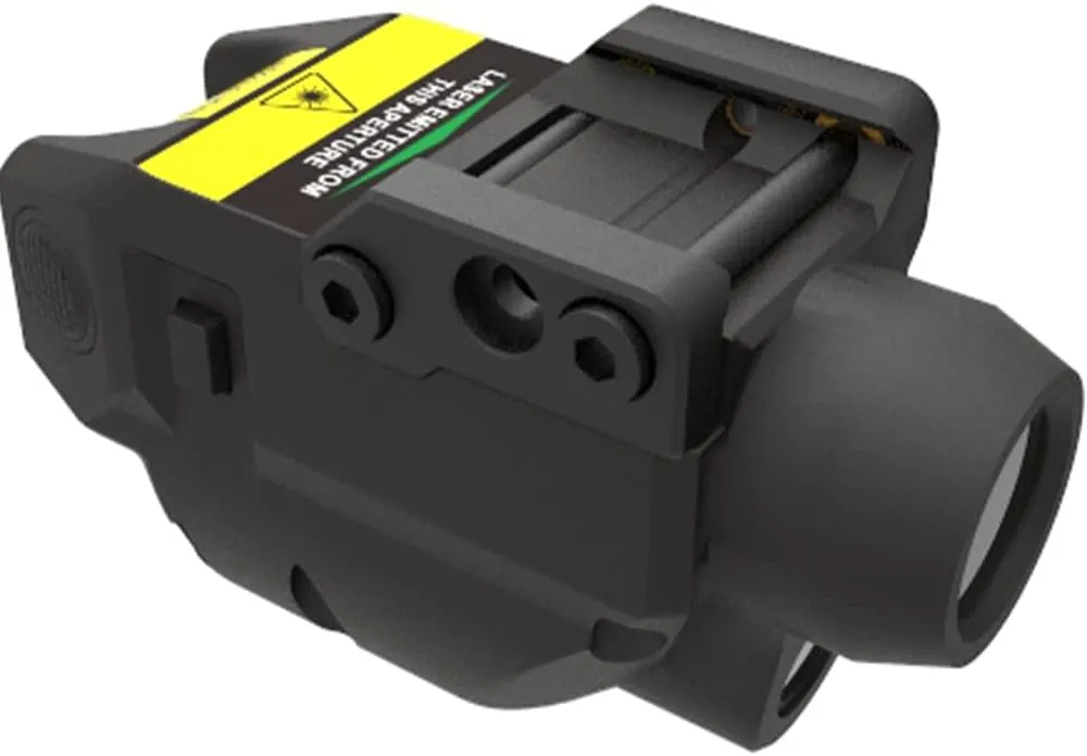 Tactical Sub Compact Rail Mount Laser Sight with Flashlight Light Integrated Combo, Built-in USB Rechargeable Battery Accessory Remaining Battery Display