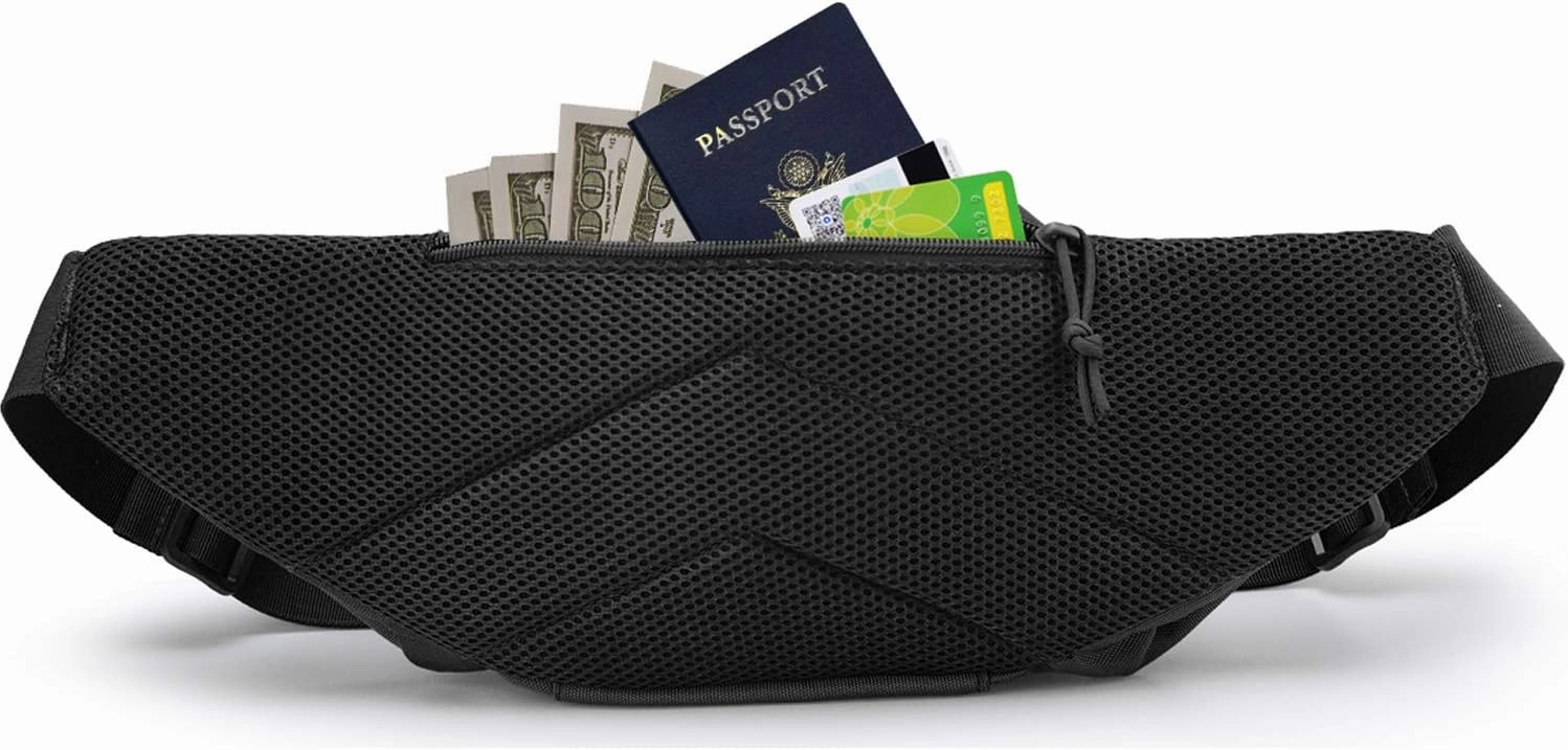 Tactical Fanny Pack with Gun Holster - Adjustable Concealed Carry Waist Bag for Men, Zippered Pockets Durable Nylon Hip Pouch for Outdoor Running Hunting Travel Workout Everyday Use (Black)(Black)