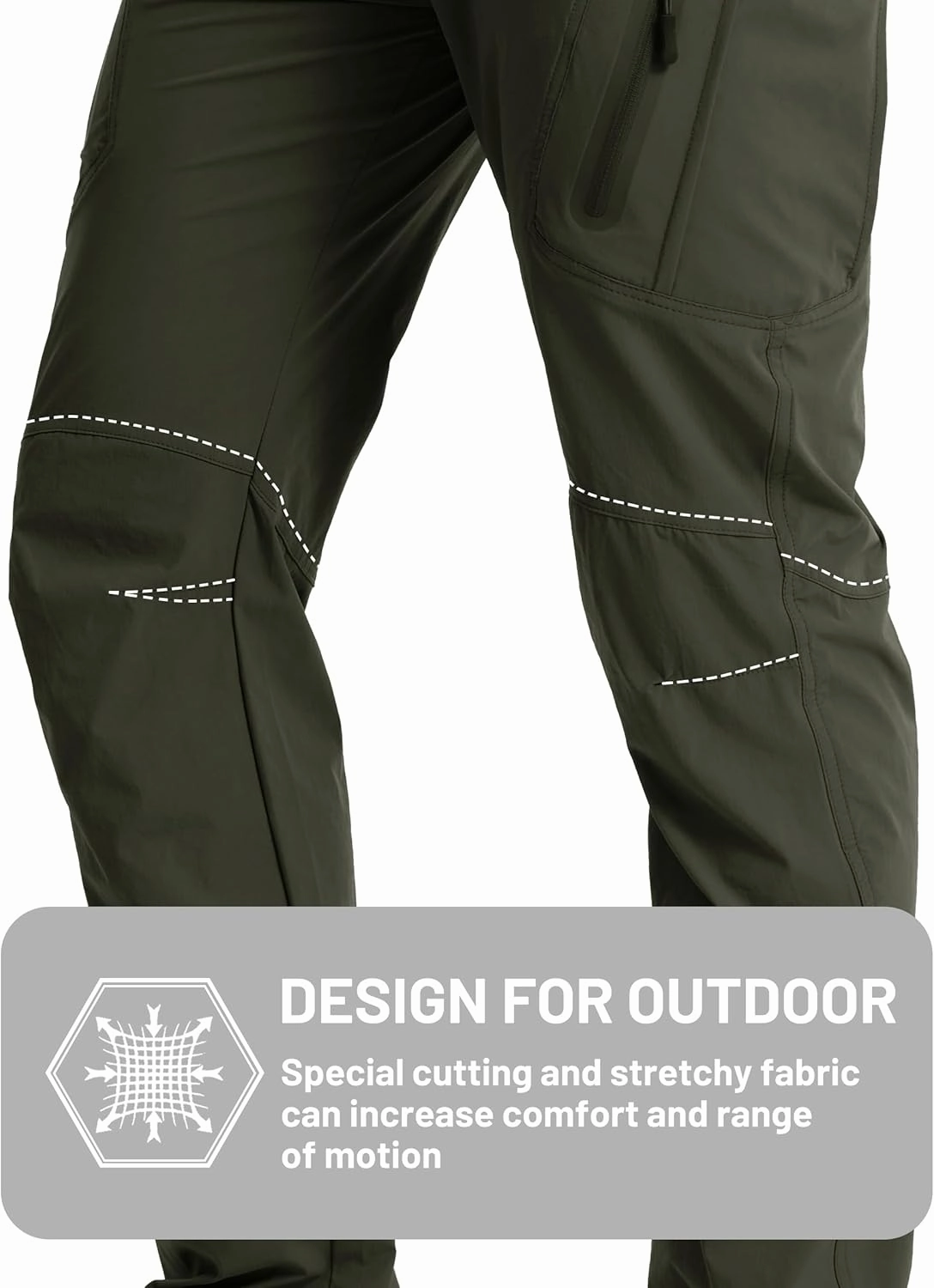 TACVASEN Men's Lightweight Hiking Tactical Pants Waterproof Quick Dry Cargo Work Rain Outdoor Pants 8 Pockets