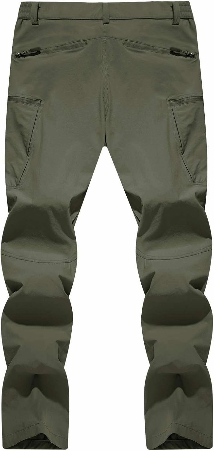 TACVASEN Men's Lightweight Hiking Tactical Pants Waterproof Quick Dry Cargo Work Rain Outdoor Pants 8 Pockets