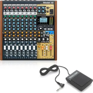 TASCAM Model 12 Recording Mixer and Foot Switch Bundle