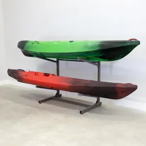 Teal Triangle Freestanding Kayak Storage Rack - Storage Rack for 2 Kayaks or Canoes - Premium Kayak Stand for Outdoor and Indoor - Adjustable Kayak Holder and Canoe Storage Stand