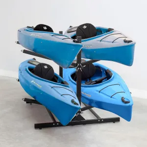 Teal Triangle Freestanding Kayak Storage Rack - Storage Rack for 4 Kayaks or Canoes - Premium Kayak Holder for Indoor & Outdoor Canoe storage - Adjustable Heavy Duty Kayak Storage Stand