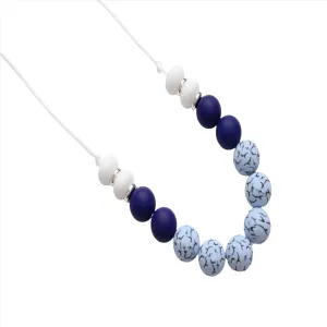 Teething necklace - Navy & Pale Blue