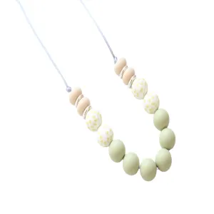 Teething necklace - Sage, Floral & Beige