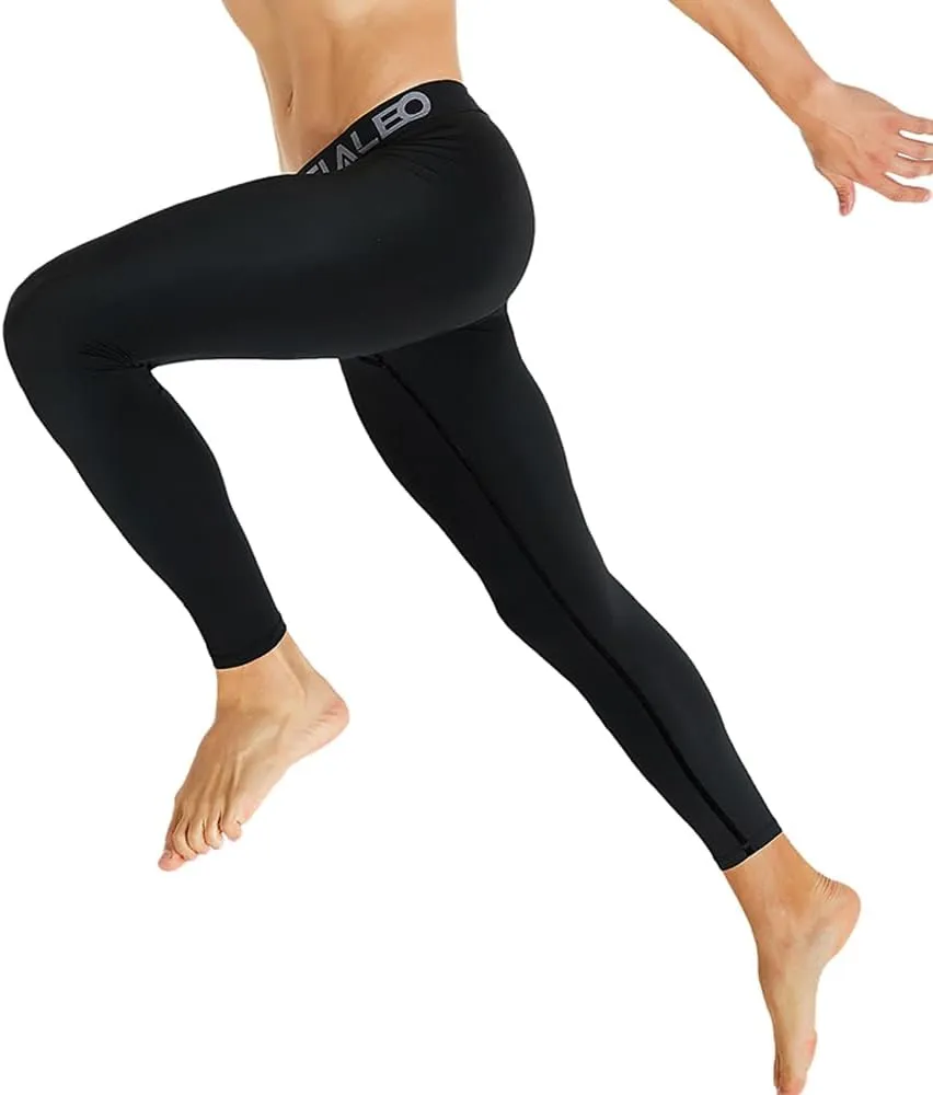 TELALEO 6 or 4 Pack Men's Compression Pants Leggings Sports Tights Performance Athletic Baselayer Workout Running