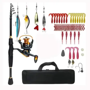 Telescopic Road Subrod Set Spinning Wheel Fishing Rod Set Fishing Gear Set Travel Portable (D 2.1m)