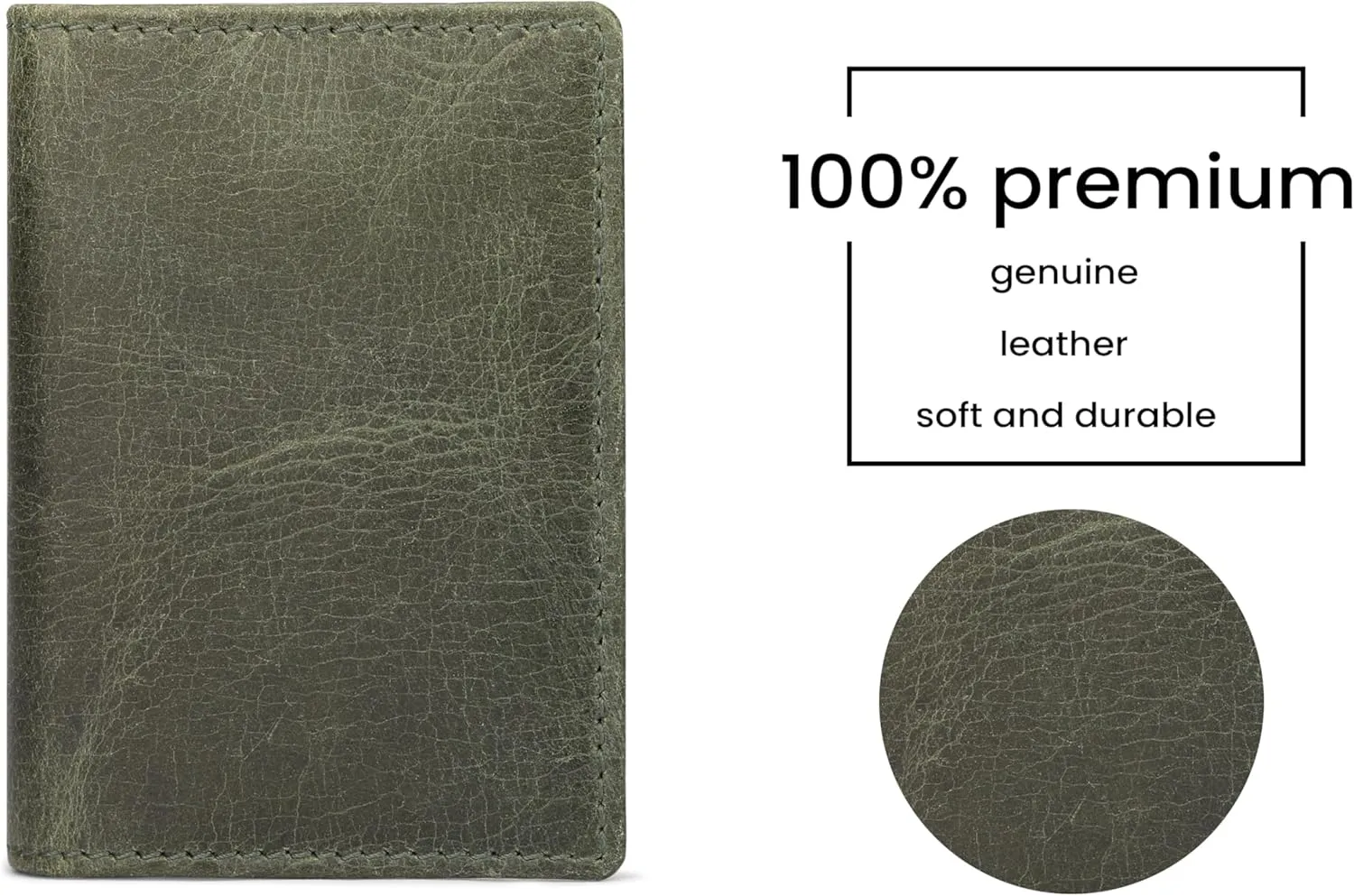The Antiq Premium Leather Card Wallet, RFID Blocking Expandable Business Card Case, Bifold Card Holder for Men and Women, Men's Purse, Wallet for Men (Business Card Wallet, Green)
