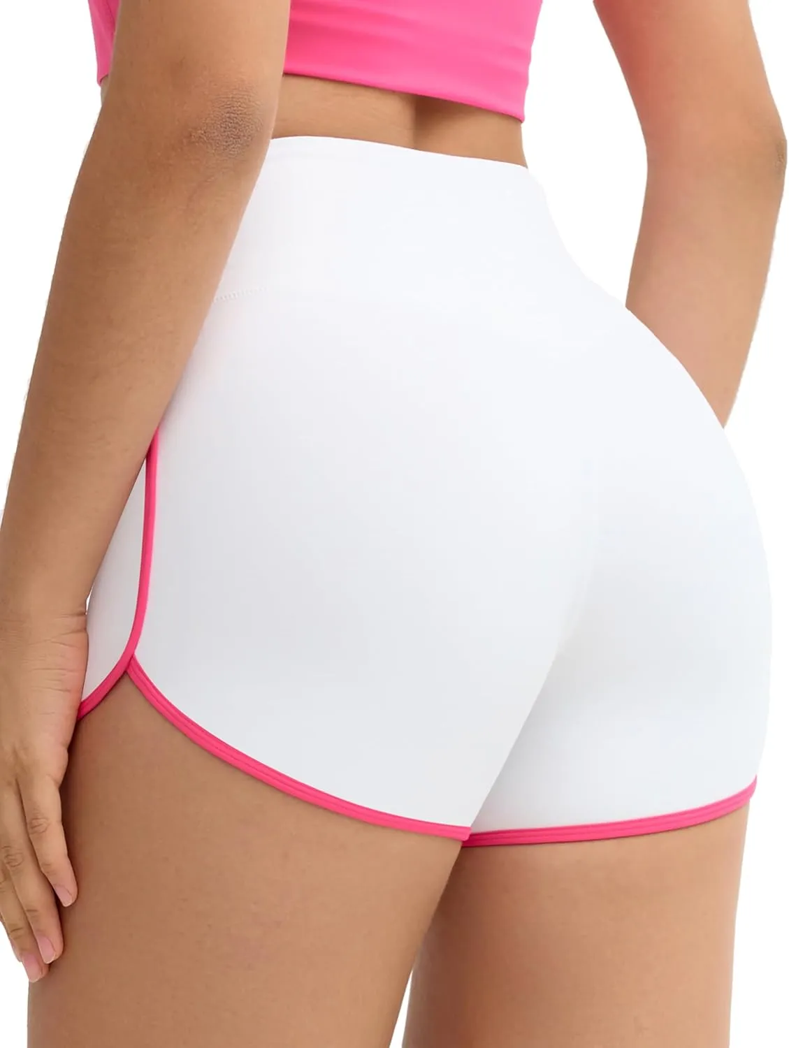 THE GYM PEOPLE Women's High Waist Workout Shorts Breathable Dolphin Split Elastic Lounge Yoga Shorts