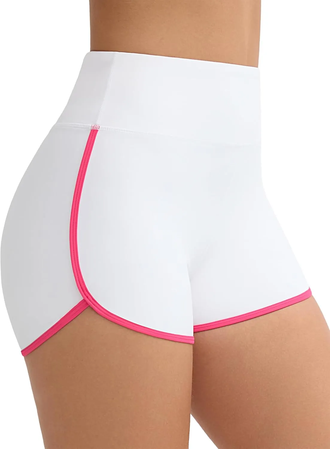 THE GYM PEOPLE Women's High Waist Workout Shorts Breathable Dolphin Split Elastic Lounge Yoga Shorts