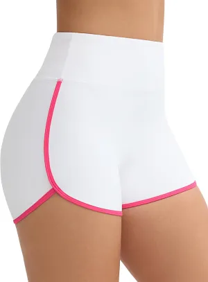 THE GYM PEOPLE Women's High Waist Workout Shorts Breathable Dolphin Split Elastic Lounge Yoga Shorts