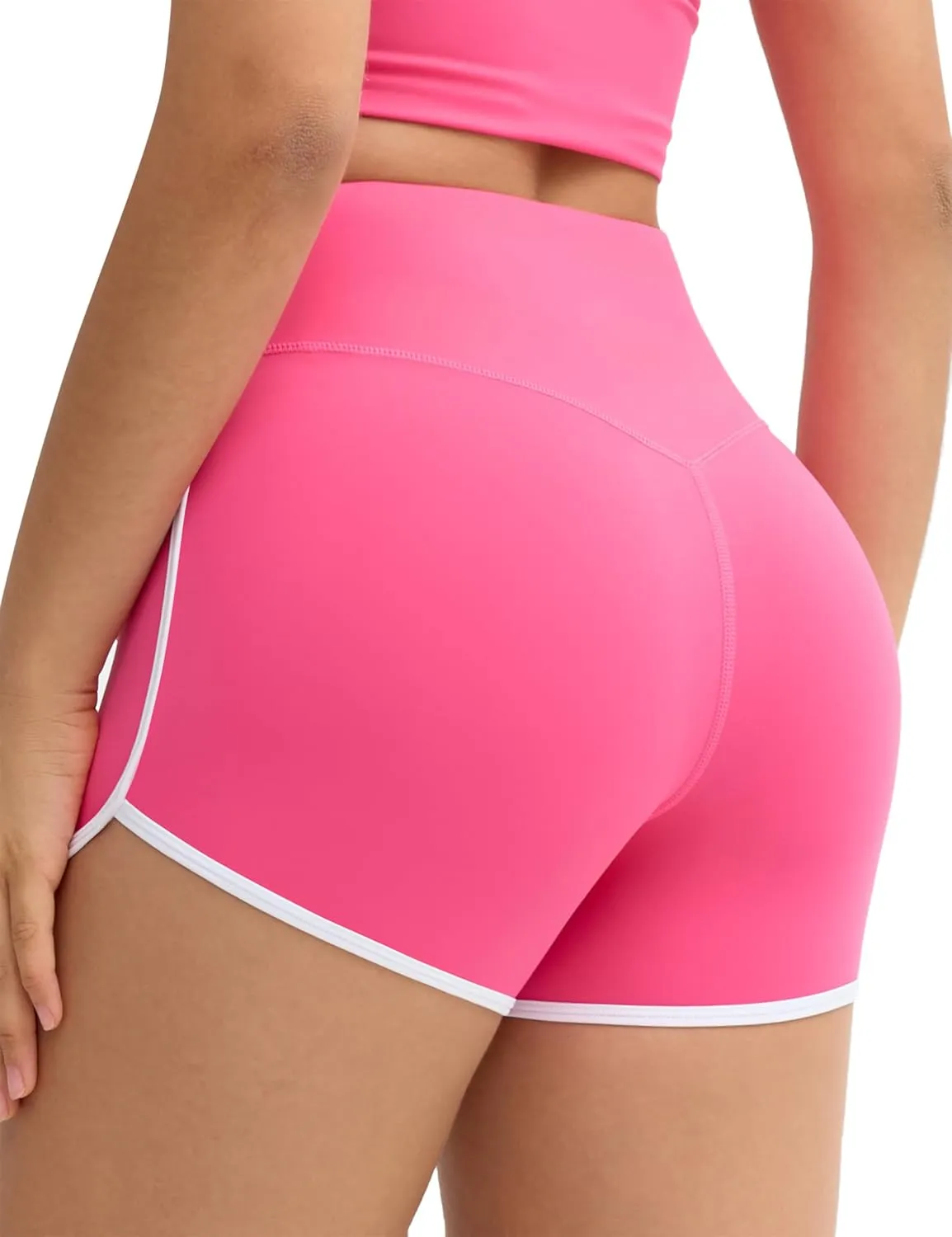 THE GYM PEOPLE Women's High Waist Workout Shorts Breathable Dolphin Split Elastic Lounge Yoga Shorts