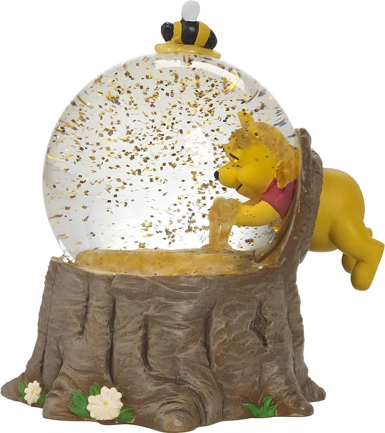 The Pooh Bear Musical Snow Globe, for The Love of Hunny - Resin/Glass - Collectible Birthday Gift, Holiday Present