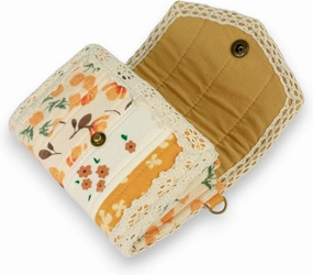 THE ARTISAN'S WHISPER Floral Fabric Wallet, Vintage Envelope Women Wallet, Handmade Patchwork Quilted, Gift For Her, 100% Handmade, Floral Card Case Yellow