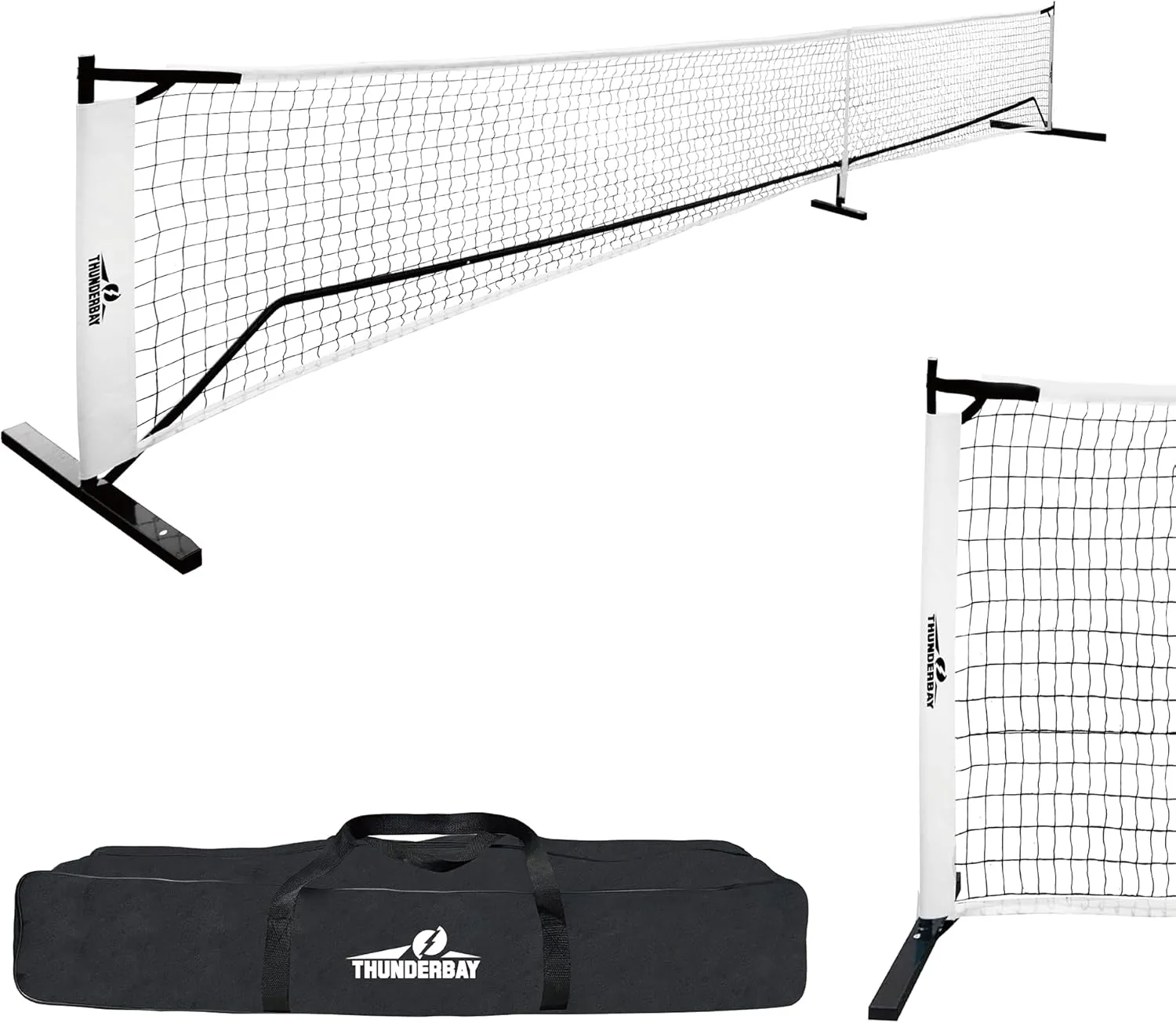 THUNDERBAY Portable 22FT Pickleball Net, Game Standard Size, Anti-sag Design, Stable Metal Frame and Powerful PE Net