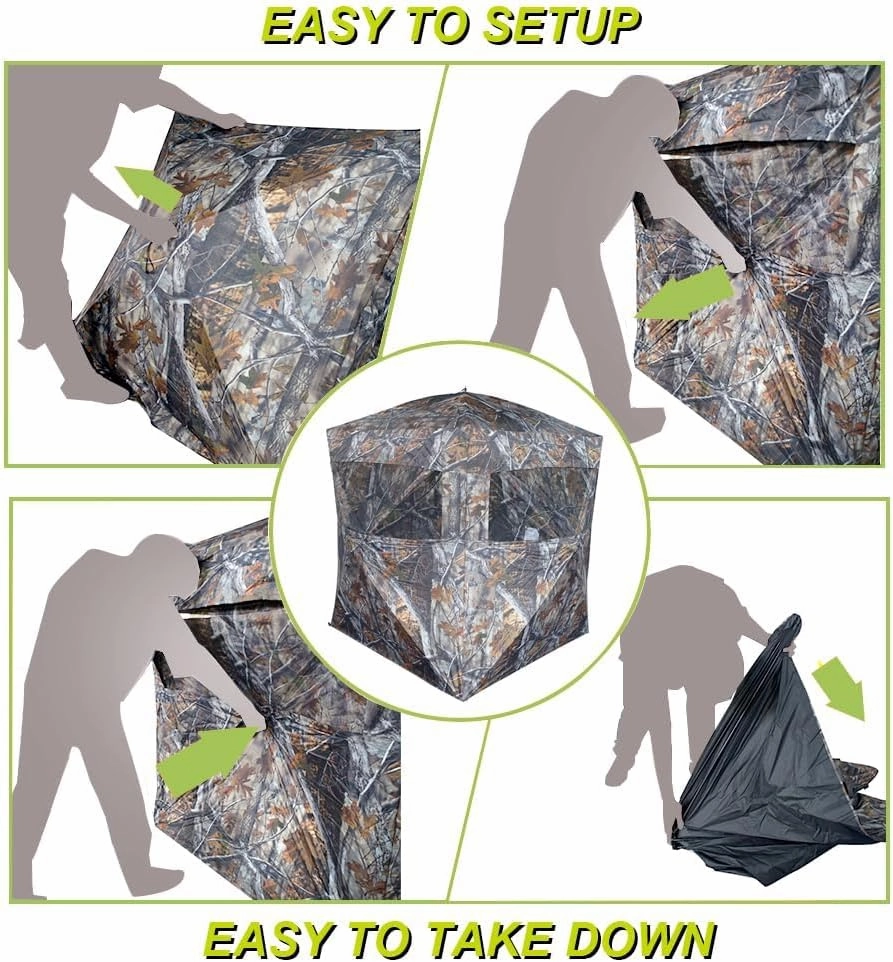 THUNDERBAY SPUR Collector 2-4 Person Hunting Blind, Portable Ground Blind with Silent Sliding Window, Portable Durable Hunting Tent for Deer & Turkey Hunting